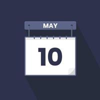 10e mei kalender icoon. mei 10 kalender datum maand icoon vector illustrator
