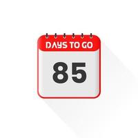 countdown icoon 85 dagen links voor verkoop Promotie. promotionele verkoop banier 85 dagen links naar Gaan vector
