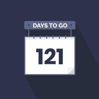 121 dagen links countdown voor verkoop Promotie. 121 dagen links naar Gaan promotionele verkoop banier vector