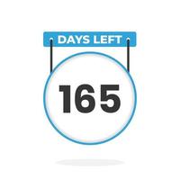 165 dagen links countdown voor verkoop Promotie. 165 dagen links naar Gaan promotionele verkoop banier vector