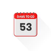countdown icoon 53 dagen links voor verkoop Promotie. promotionele verkoop banier 53 dagen links naar Gaan vector