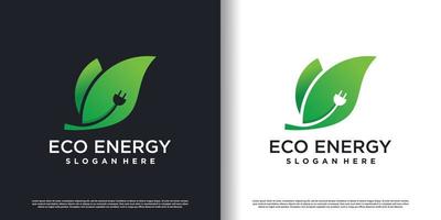 eco energie logo sjabloon met creatief stijl premie vector