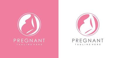 zwanger logo ontwerp met modern uniek stijl premie vector