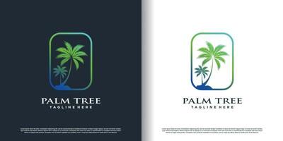 palm boom logo ontwerp vector met creatief concept premie vector