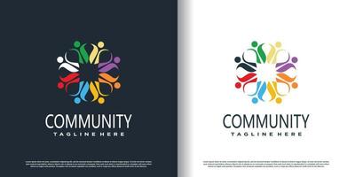 gemeenschap logo ontwerp vector met creatief concept premie vector