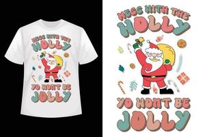 knoeien met de hulst yo zal niet worden vrolijk - Kerstmis t-shirt ontwerp sjabloon vector