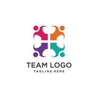 team werk logo ontwerp met modern creatief stijl premie vector