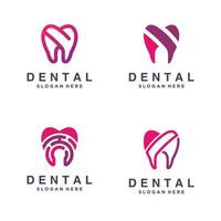 reeks van tandheelkundig logo icoon met modern concept ontwerp premie vector