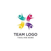 team werk logo ontwerp met modern creatief stijl premie vector