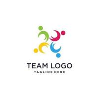 team werk logo ontwerp met modern creatief stijl premie vector