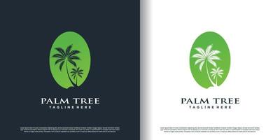 palm boom logo ontwerp vector met creatief concept premie vector