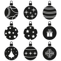 vector stencil reeks van Kerstmis ballen