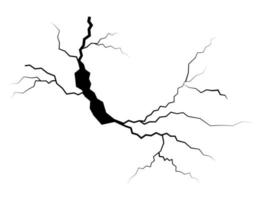 hand- getrokken gebarsten glas, muur, grond. bliksem storm effect. tekening breken set. vector illustratie