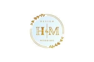 eerste hm schoonheid monogram en elegant logo ontwerp handschrift logo van eerste handtekening, bruiloft, mode, bloemen en botanisch met creatief sjabloon. vector