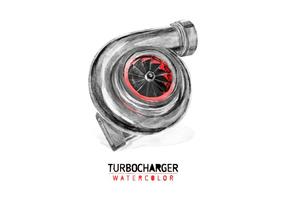 Gratis Turboaanlader Waterverf Vector