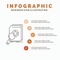 analyse. gegevens. financieel. markt. Onderzoek infographics sjabloon voor website en presentatie. lijn grijs icoon met oranje infographic stijl vector illustratie