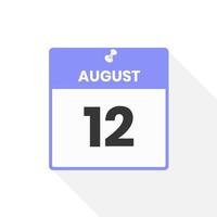 augustus 12 kalender icoon. datum, maand kalender icoon vector illustratie