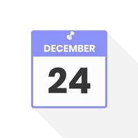 december 24 kalender icoon. datum, maand kalender icoon vector illustratie