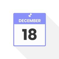 december 18 kalender icoon. datum, maand kalender icoon vector illustratie