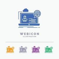 Webinar. forum. online. seminarie. website 5 kleur glyph web icoon sjabloon geïsoleerd Aan wit. vector illustratie