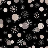 kerstmis, nieuw jaar naadloos patroon met sneeuwvlokken Aan zwart achtergrond lijn vector illustratie. ontwerp voor winter vakantie, koude seizoen snowfall.celebration partij achtergrond.