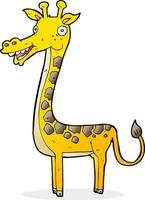 tekening karakter tekenfilm giraffe vector