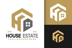 h brief huis landgoed logo ontwerp, merk identiteit logos vector, modern logo, logo ontwerpen vector illustratie sjabloon