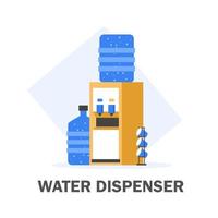 drinkbaar water dispenser vector illustratie. kantoor en huis uitrusting voor drinken water creatief concept