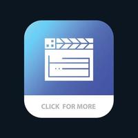 Amerikaans film Verenigde Staten van Amerika video mobiel app knop android en iOS glyph versie vector