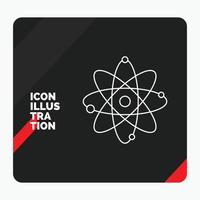 rood en zwart creatief presentatie achtergrond voor atoom. nucleair. molecuul. chemie. wetenschap lijn icoon vector