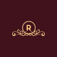 brief r ornament luxe monogram logo vector