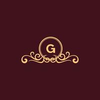 brief g ornament luxe monogram logo vector