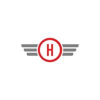 brief h gevleugeld modern bedrijf logo vector
