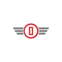 brief O gevleugeld modern bedrijf logo vector