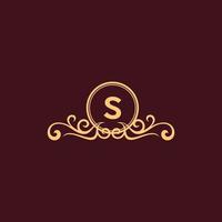 letter s ornament luxe monogram logo vector