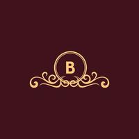 brief b ornament luxe monogram logo vector