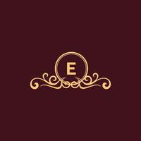 letter e ornament luxe monogram logo vector