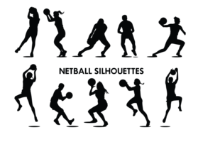Netball speler silhouetten vector