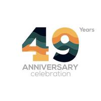 49ste verjaardag logo ontwerp, aantal 49 icoon vector sjabloon.minimalist kleur paletten