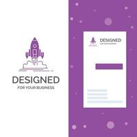 bedrijf logo voor launch. missie. shuttle. beginnen. publiceren. verticaal Purper bedrijf .bezoeken kaart sjabloon. creatief achtergrond vector illustratie