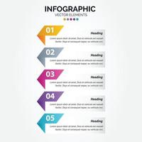 verticaal infographic pijl ontwerp met 5 opties of stappen. vector