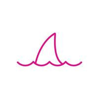 eps10 roze vector haai vin abstract lijn kunst icoon geïsoleerd Aan wit achtergrond. haai vin schets symbool in een gemakkelijk vlak modieus modern stijl voor uw website ontwerp, logo, en mobiel toepassing