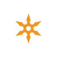 eps10 oranje vector Ninja shuriken het werpen ster abstract icoon geïsoleerd Aan wit achtergrond. metaal shuriken symbool in een gemakkelijk vlak modieus modern stijl voor uw website ontwerp, logo, en mobiel app