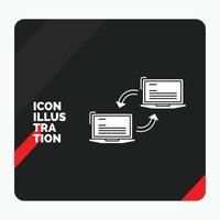 rood en zwart creatief presentatie achtergrond voor computer. verbinding. koppeling. netwerk. synchroniseren glyph icoon vector