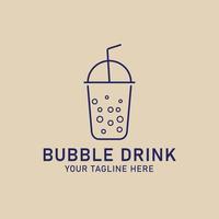 bubbel drinken lijn kunst logo, icoon en symbool, vector illustratie ontwerp