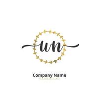 wn eerste handschrift en handtekening logo ontwerp met cirkel. mooi ontwerp handgeschreven logo voor mode, team, bruiloft, luxe logo. vector