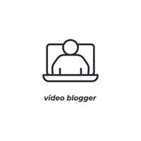 vector teken video blogger symbool is geïsoleerd Aan een wit achtergrond. icoon kleur bewerkbaar.
