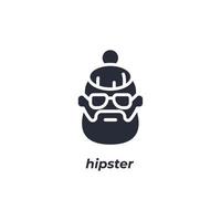 vector teken hipster symbool is geïsoleerd Aan een wit achtergrond. icoon kleur bewerkbaar.