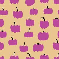 herfst pompoenen met kleur achtergrond. perfect voor val, halloween, dankzegging, vakantie, kleding stof, textiel. naadloos herhaling staal. vector