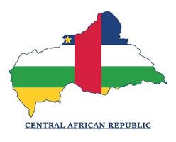 centraal Afrikaanse republiek nationaal vlag kaart ontwerp, illustratie van centraal Afrikaanse republiek land vlag binnen de kaart vector